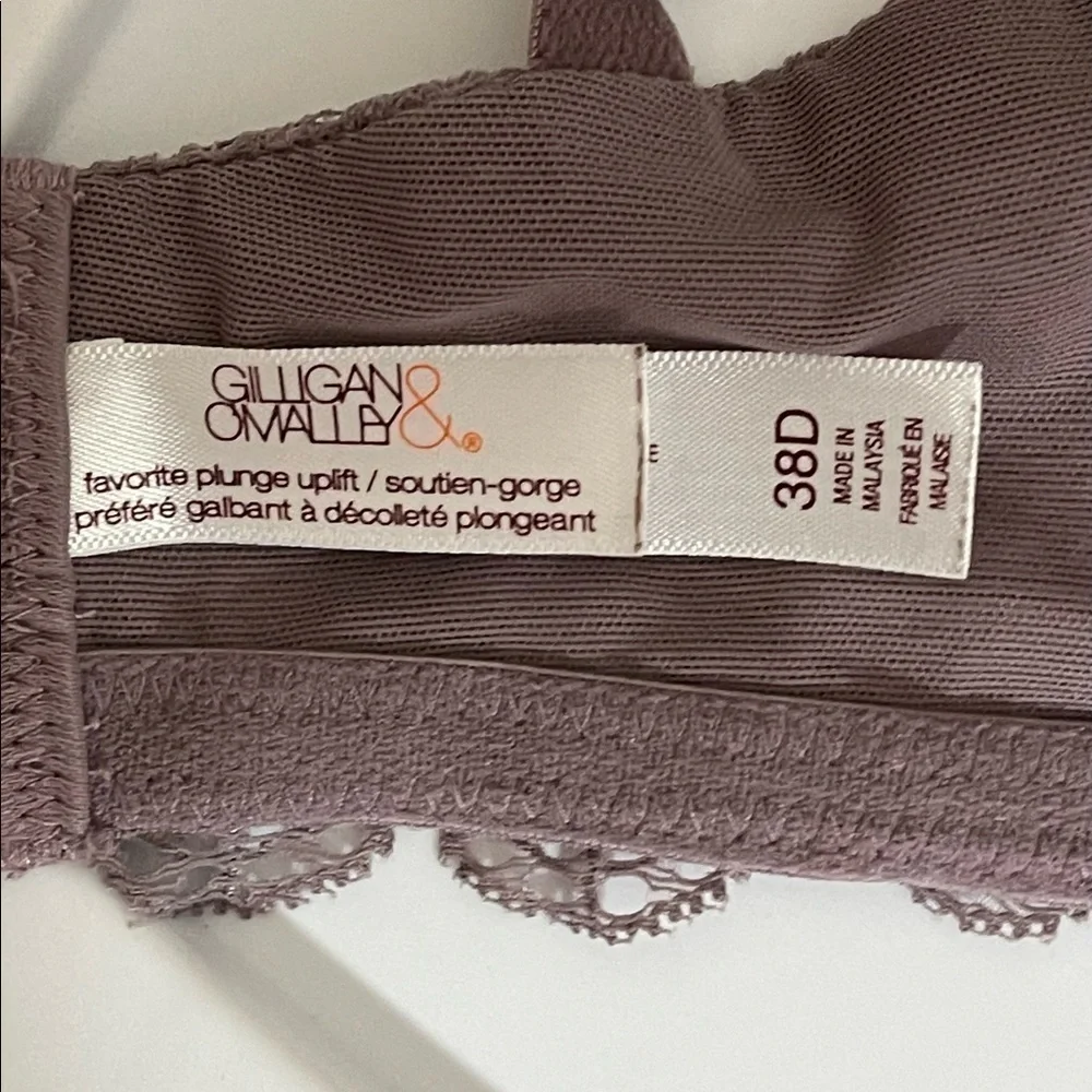 Gillian O Malley sz 38D floral bra in burgundy and gray